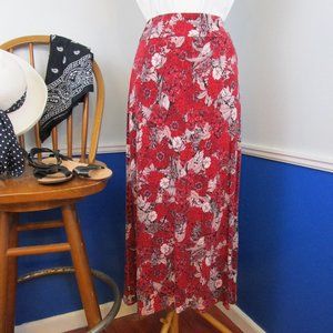 Liz Claiborne Tropical Floral Print Knit Maxi Skirt